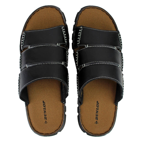 Mens Summer Beach Leather Slip On Slippers