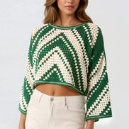 Green Crochet Cropped Jumper