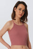 Organic Ribbed Crop Top with Spaghetti Straps: Women's