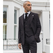 AK-05 - Men's Herringbone Tweed 3 Piece Suit Purple Plum 1920s Blinders