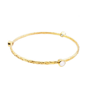 Thalia Three Stone Stacking Bangle Rainbow Moonstone