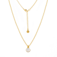 Charis Round Gemstone Necklace Moonstone