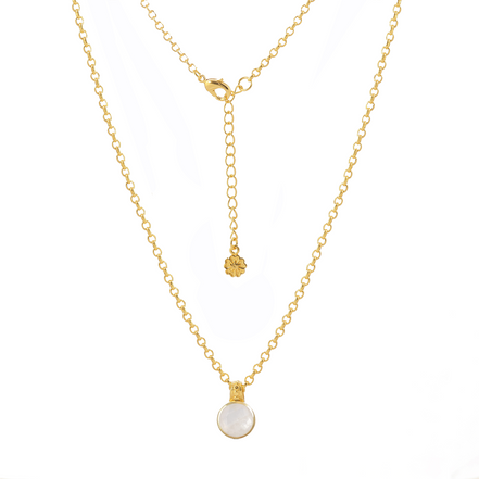 Charis Round Gemstone Necklace Moonstone