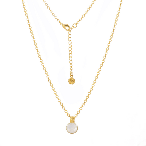 Charis Round Gemstone Necklace Moonstone