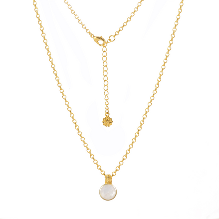 Charis Round Gemstone Necklace Moonstone