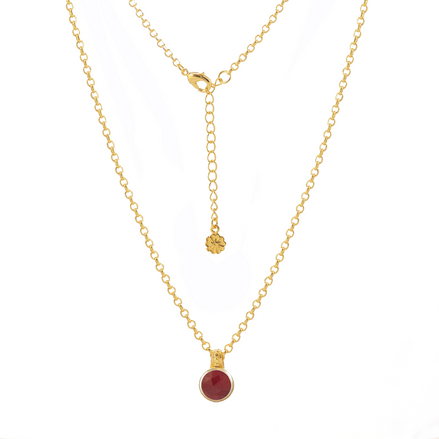 Charis Round Gemstone Necklace Ruby