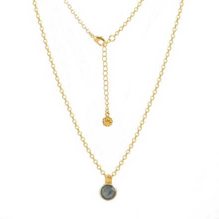 Charis Round Gemstone Necklace Labradorite