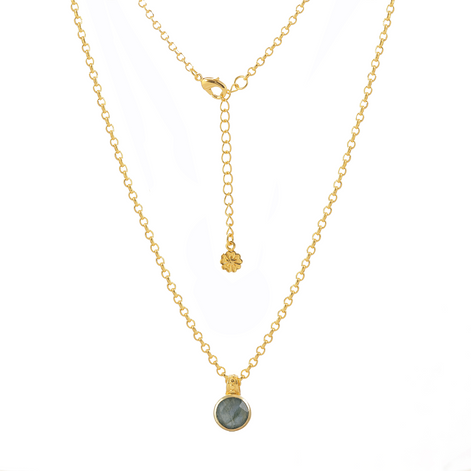 Charis Round Gemstone Necklace Labradorite