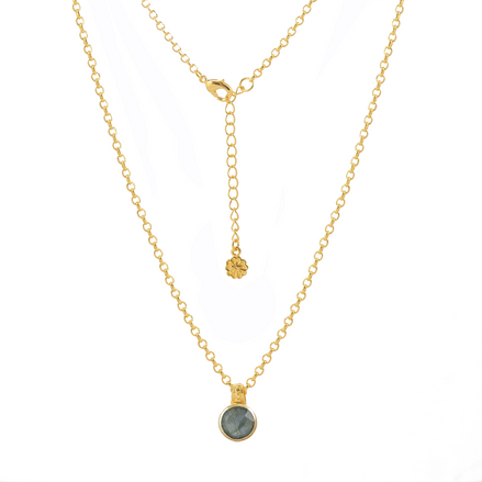 Charis Round Gemstone Necklace Labradorite