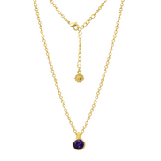 Charis Round Gemstone Necklace Lapis