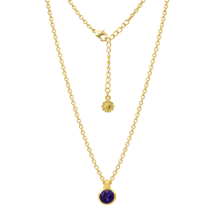 Charis Round Gemstone Necklace Lapis