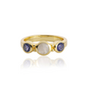 Iris Three Gemstones Ring Iolite & Moonstone