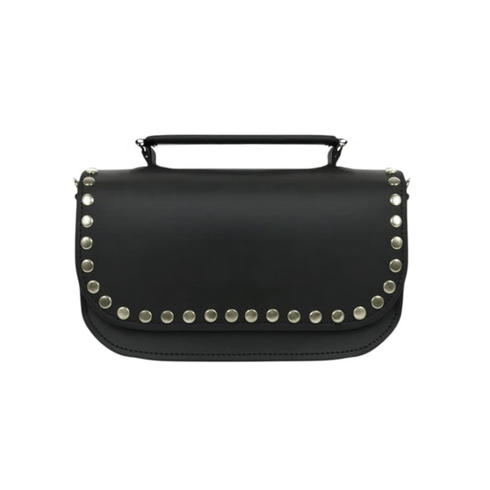Aura Handmade Leather Bag - Black Studded
