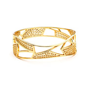 Etrusca Geometric Gold Sculptural Bangle