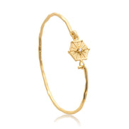 Astrul Hex Gold Coin Bangle Cubic Zirconia