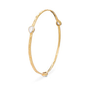 Simi Three Stone Stacking Bangle Rainbow Moonstone