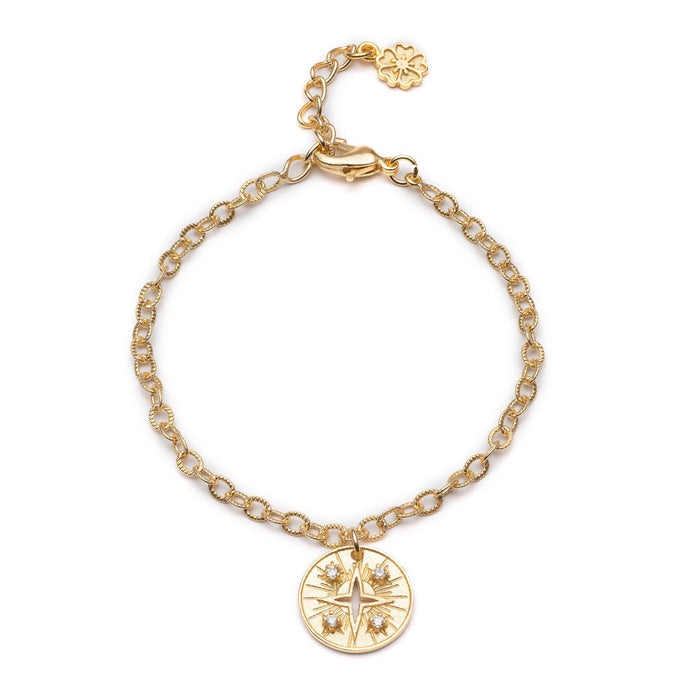 Cygnus Coin Charm Bracelet: Cubic Zirconia
