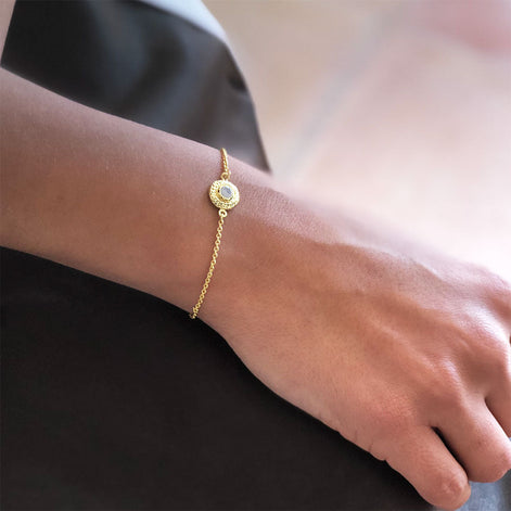 Luna Gemstone Bracelet Peridot