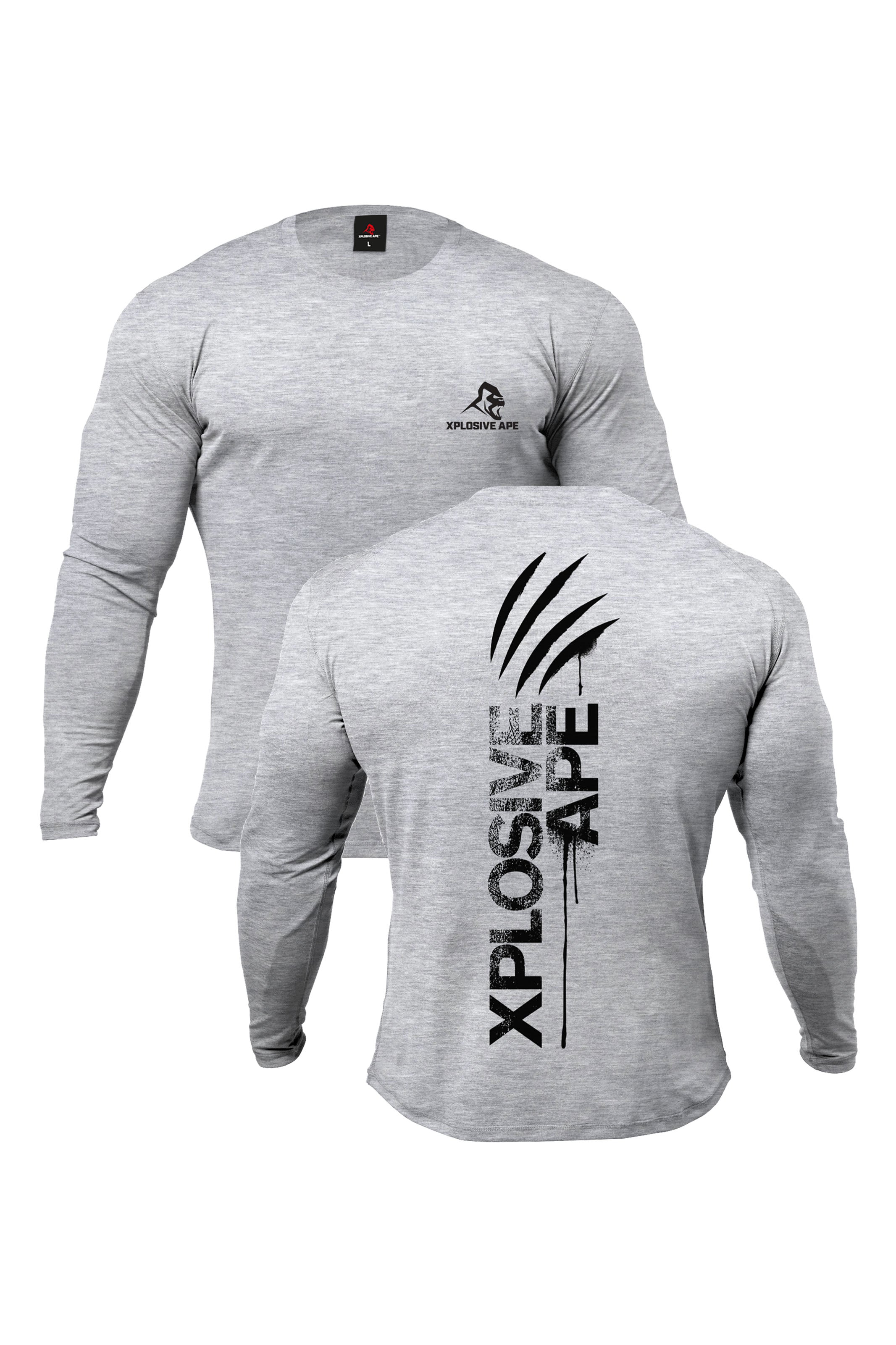 XAPE Claw Long Sleeve Tee - Sports Grey
