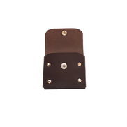 Handmade Leather Simple Coin Purse - Dark Brown