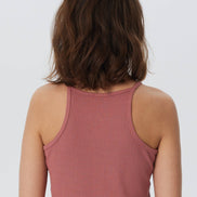 Organic Ribbed Crop Top with Spaghetti Straps: Women's