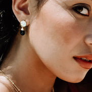 Classic Athena Drop Earrings: Black Onyx