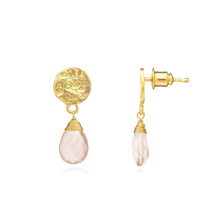 Classic Athena Kate Drop Earrings: Pink Chalcedony