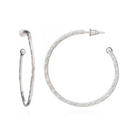 Lydia Large Textured Silver Hoops