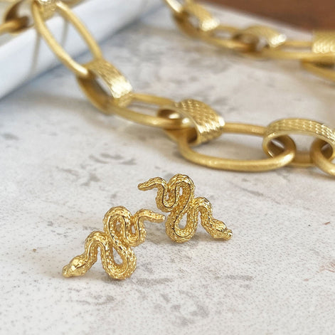 Medusa Mini Snake Stud Earrings