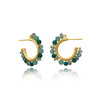 Ophelia Small Gemstone Hoops Green Aventurine, Green Apatite & Green Tourmaline