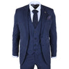 IM43 - Men's Classic Pinstripe 3 Piece Navy Blue Suit