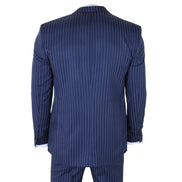 IM43 - Men's Classic Pinstripe 3 Piece Navy Blue Suit