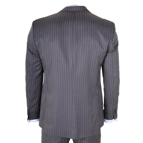 IM44 - Men's Classic Pinstripe 3 Piece Grey Suit