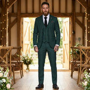 IM46 - Men's 3 Piece Green Tailored Fit Suit