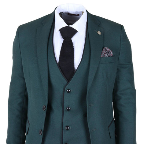 IM46 - Men's 3 Piece Green Tailored Fit Suit