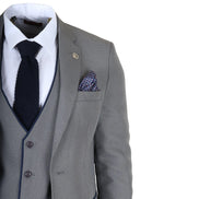 IM47 - Men's 3 Piece Grey Tailored Fit Suit