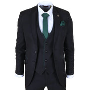IM48 - Men's 3 Piece Black Tailored Fit Suit