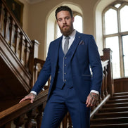 IM49 - Men's 3 Piece Blue Tailored Fit Suit