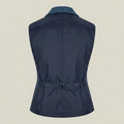 IMW-01 - Women's Blue Tweed Herringbone Blazer Waistcoat