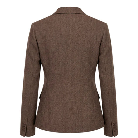 IMW-02 - Women's Oak Tweed Herringbone Blazer Waistcoat