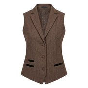IMW-02 - Women's Oak Tweed Herringbone Blazer Waistcoat