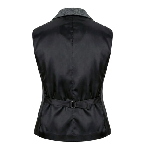 IMW-03 - Women's Grey Tweed Herringbone Blazer Waistcoat