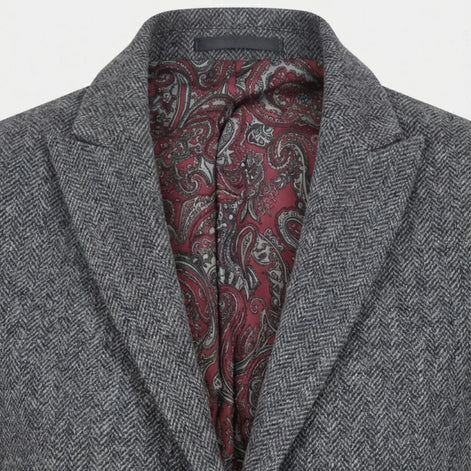 IMW-03 - Women's Grey Tweed Herringbone Blazer Waistcoat
