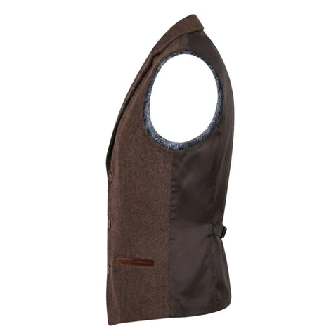 IMW-04 - Women's Brown Tweed Herringbone Blazer Waistcoat