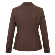 IMW-04 - Women's Brown Tweed Herringbone Blazer Waistcoat