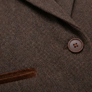 IMW-04 - Women's Brown Tweed Herringbone Blazer Waistcoat