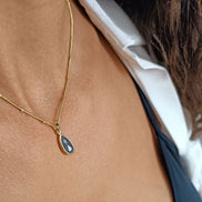 Simi Teardrop Gemstone Pendant with Labradorite