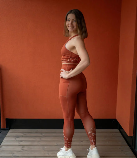 Leggings 'Wildflowers' Brown