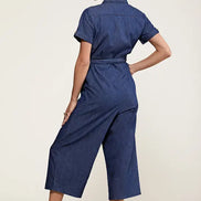 Yumi Blue Button Denim Jumpsuit