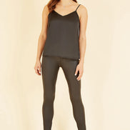 Yumi Black Satin Cami Top